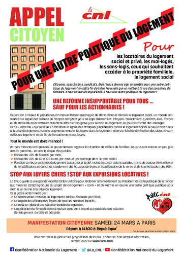 APPEL CITOYEN pour une autre politique du logement
