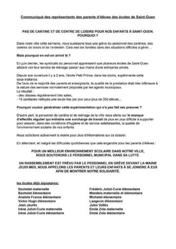 solidarité avec les agents municipaux de Saint-Ouen