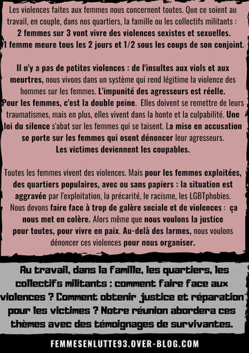 Femmes en galère, femmes en colère contre les violences.