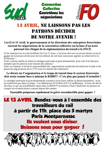 Rassemblement 13 Avril 2016