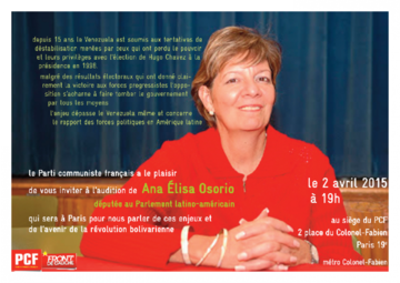 audition d'Ana Élisa Osorio députée au Parlement latino-américain audition d'Ana Élisa Osorio députée au Parlement latino-américain