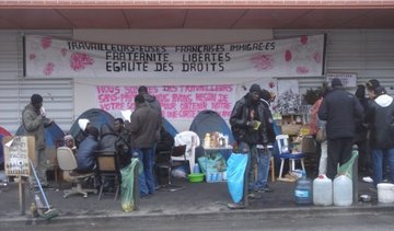 piquet de grève du collectif des travailleurs sans-papiers de Vitry